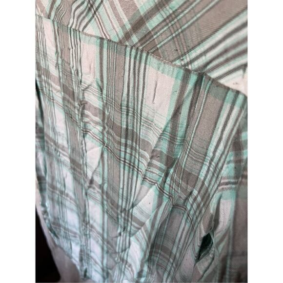 Vanity Plaid With Lace Button Up Woman’s Top Size Small - Picture 7 of 7